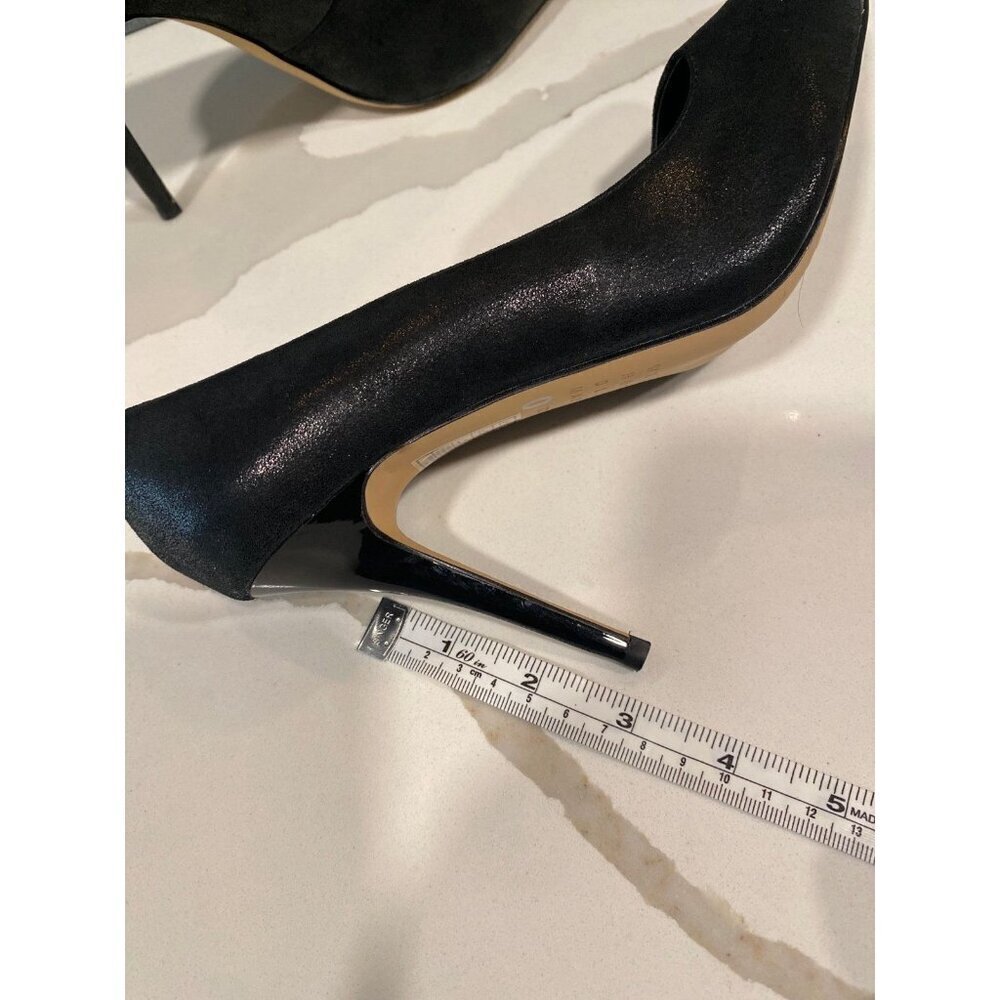 White House Black Market Embossed Black Leather Stiletto Pumps Size 7.5 Classic - Picture 7 of 7